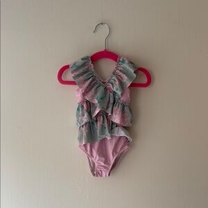 Cheeky Plum Kids Swim One Piece - Pink and Green